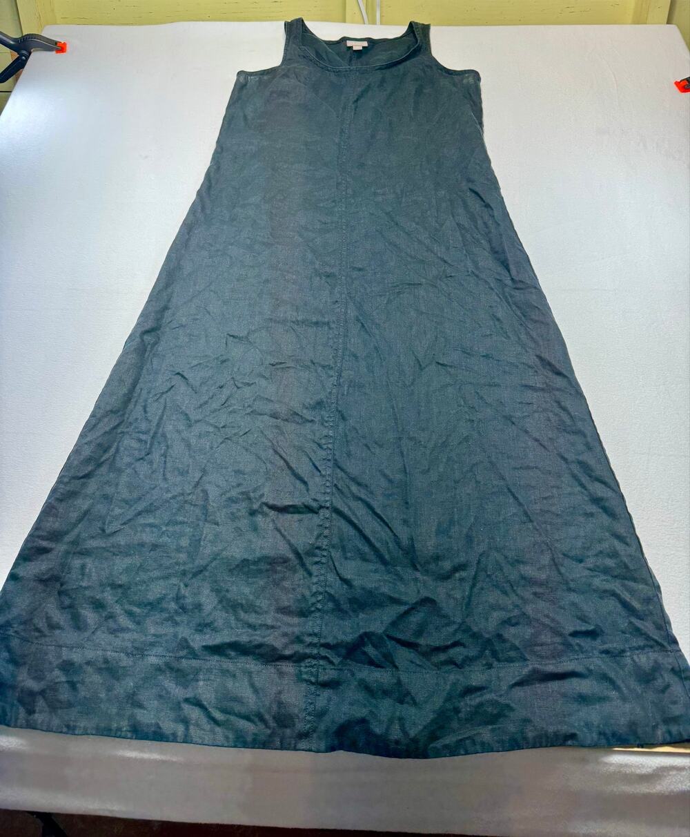 J jill 100% linen dress gothic natural witchy Lagenlook Coastal Grandma 0060A2